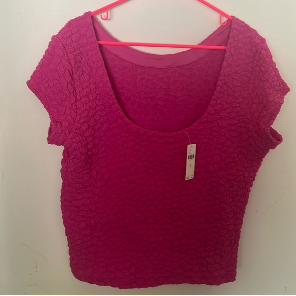 Anthropologie Pink Smocked Cap Sleeve Blouse NWT $58